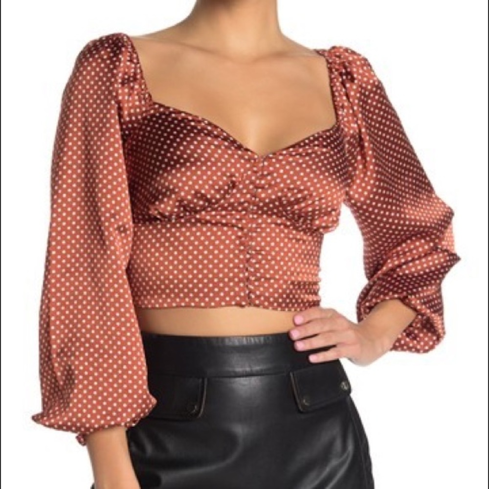 Blouson Sleeve Satin Blouse